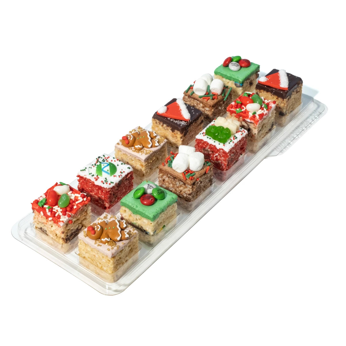 12 PACK OF CHRISTMAS THEMED RICE KRISPIE TREATS