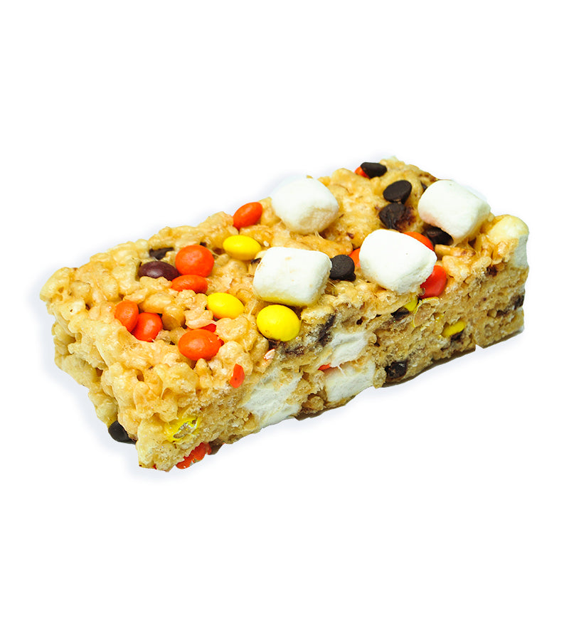 Box of 12 Chocolate Peanut Butter Treat Bars Made with Mini Reese's Pieces