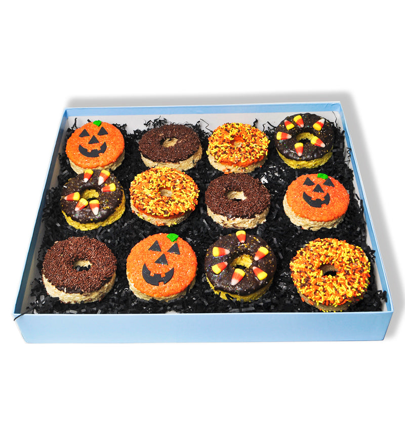 Deluxe Assortment of Halloween Rice Krispie Donuts