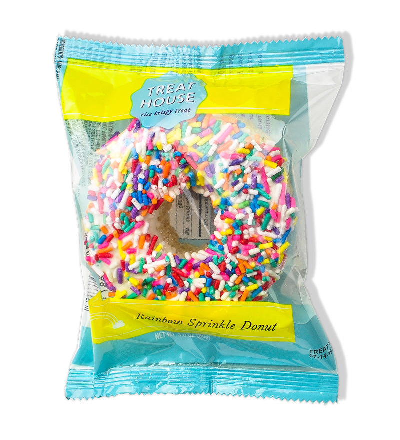 Box of Rainbow Sprinkle Krispie Donuts