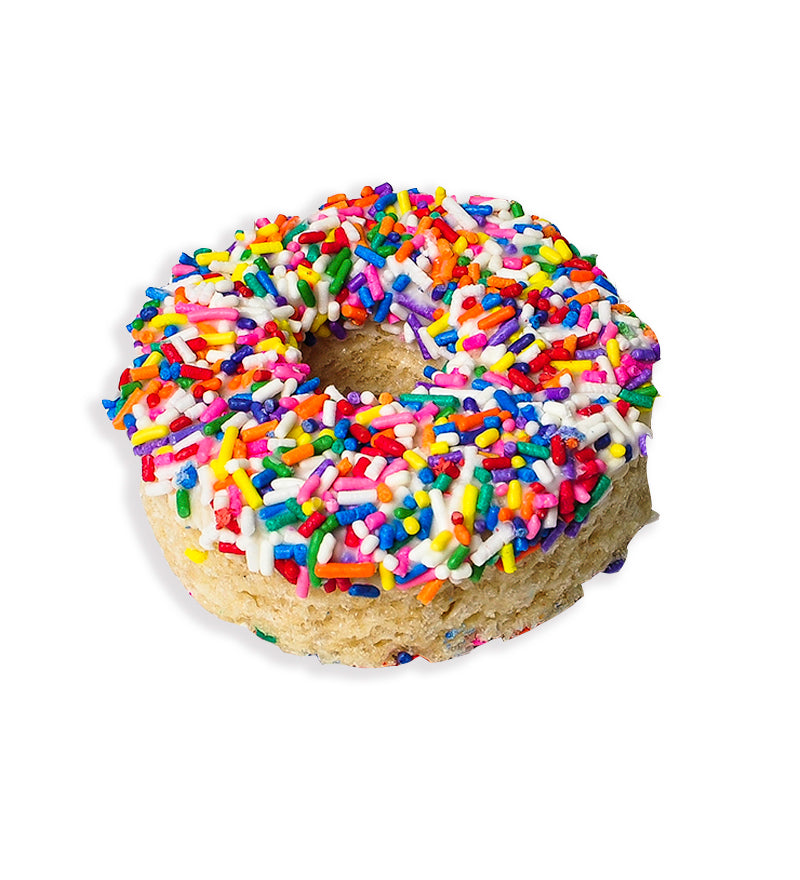 Box of Rainbow Sprinkle Krispie Donuts