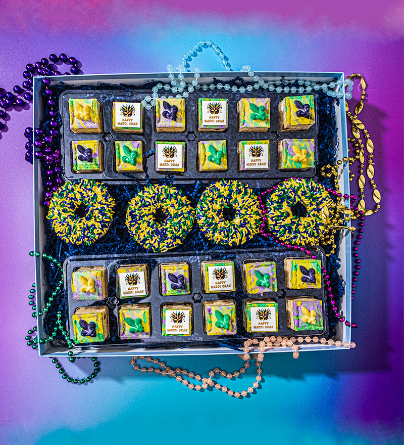 Deluxe Mardi Gras King Treats Gift Box
